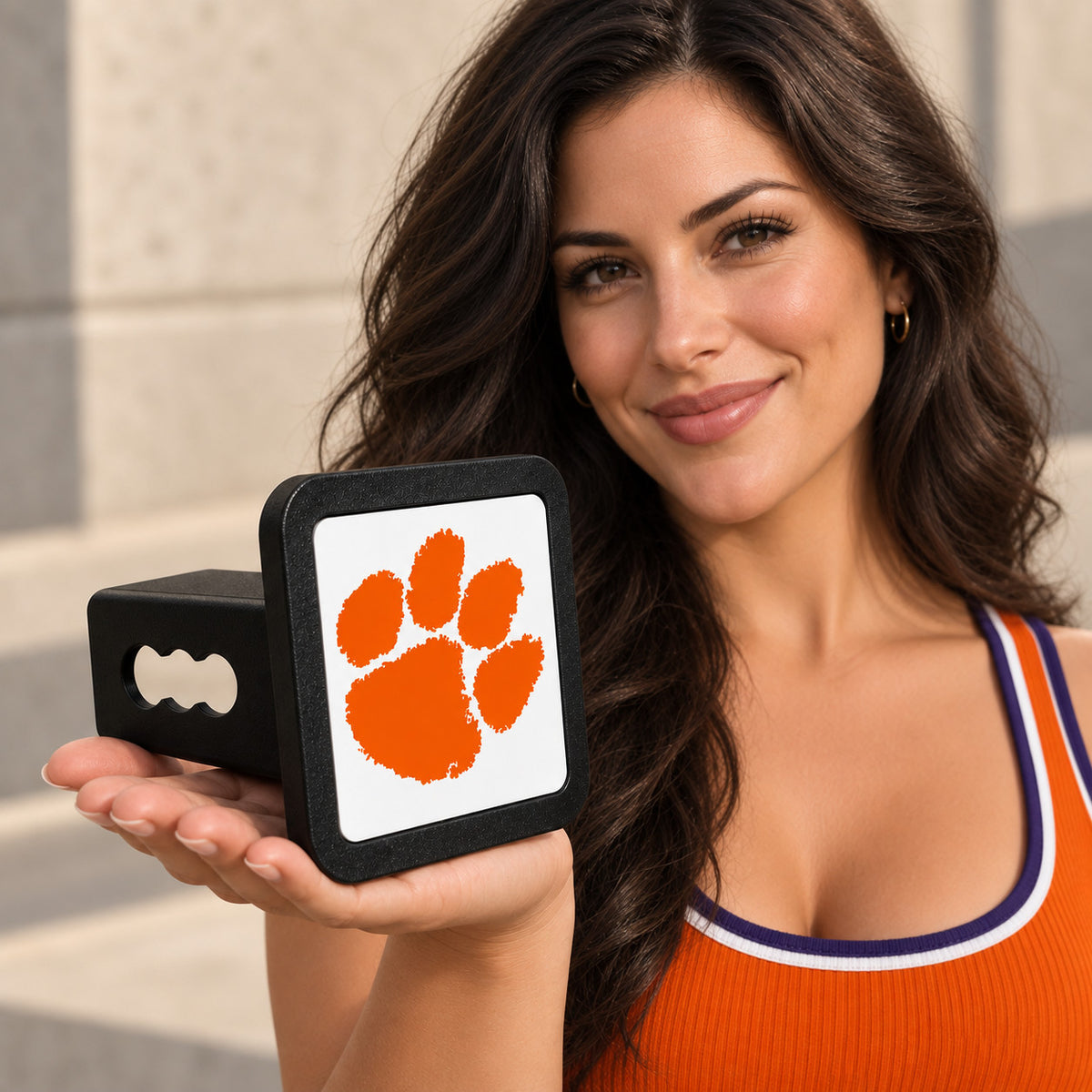 Clemson Tigers Trailer Hitch Cover 2 Inch Receiver Blackout Oval