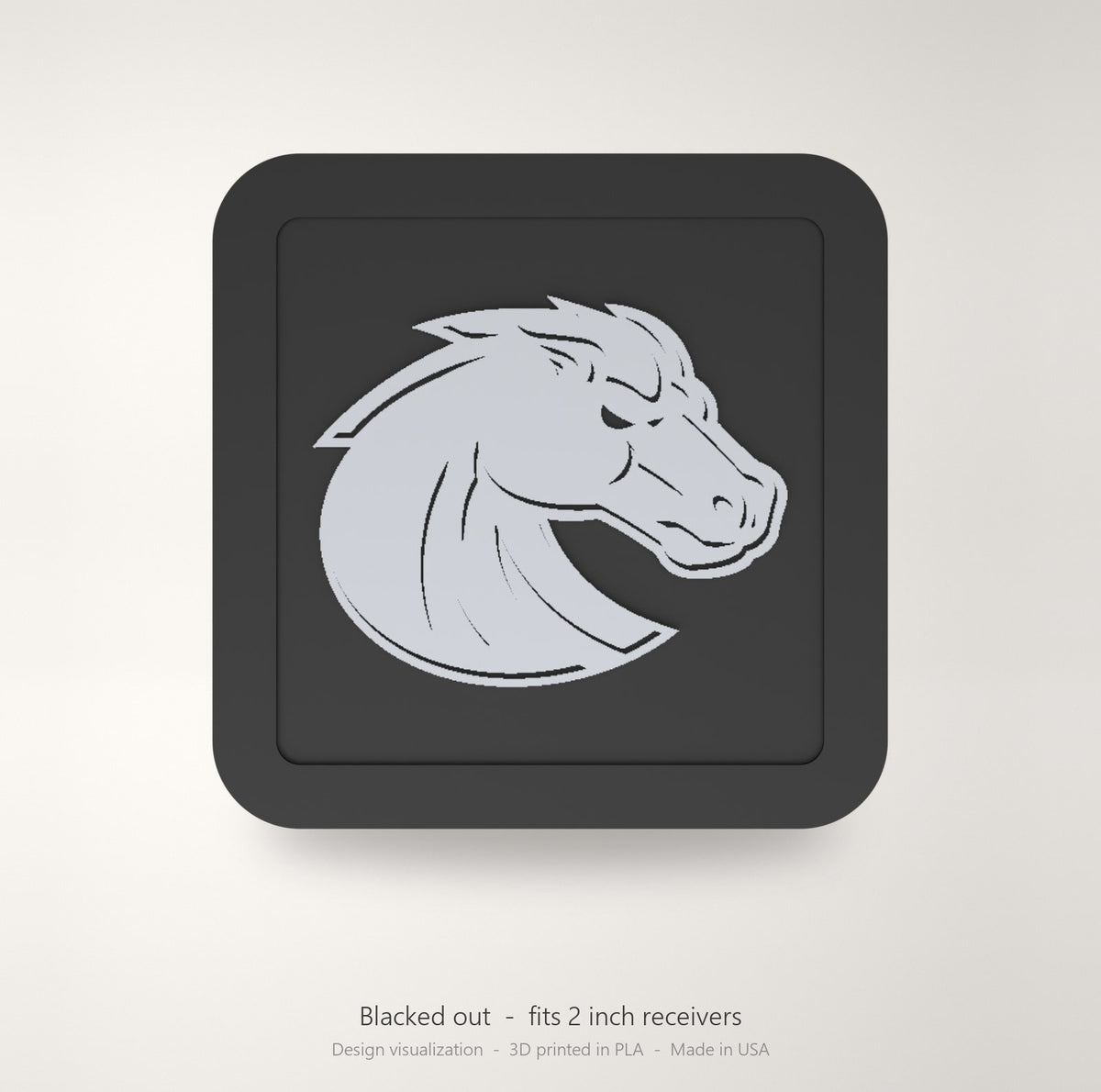 Boise State Broncos Blackout Trailer Hitch Cover 2 Inch Receiver Black