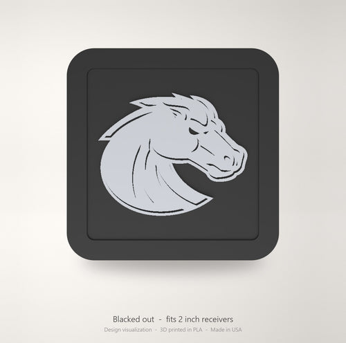 Boise State Broncos Blackout Trailer Hitch Cover 2 Inch Receiver Black