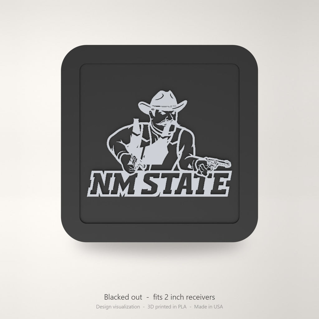 New Mexico State Aggies NMSU Blackout Trailer Hitch Cover 2 Inch Receiver