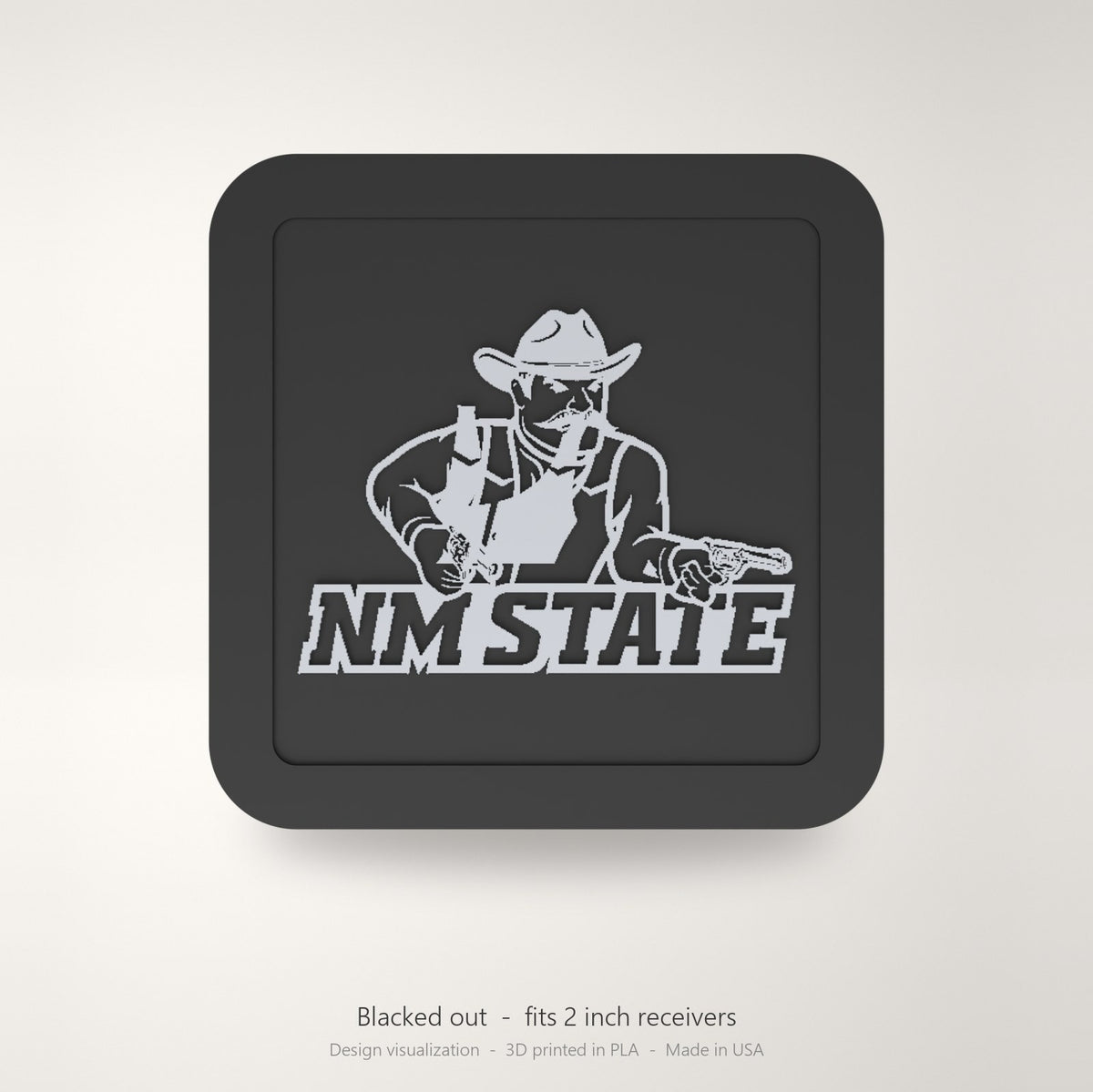 New Mexico State Aggies NMSU Blackout Trailer Hitch Cover 2 Inch Receiver