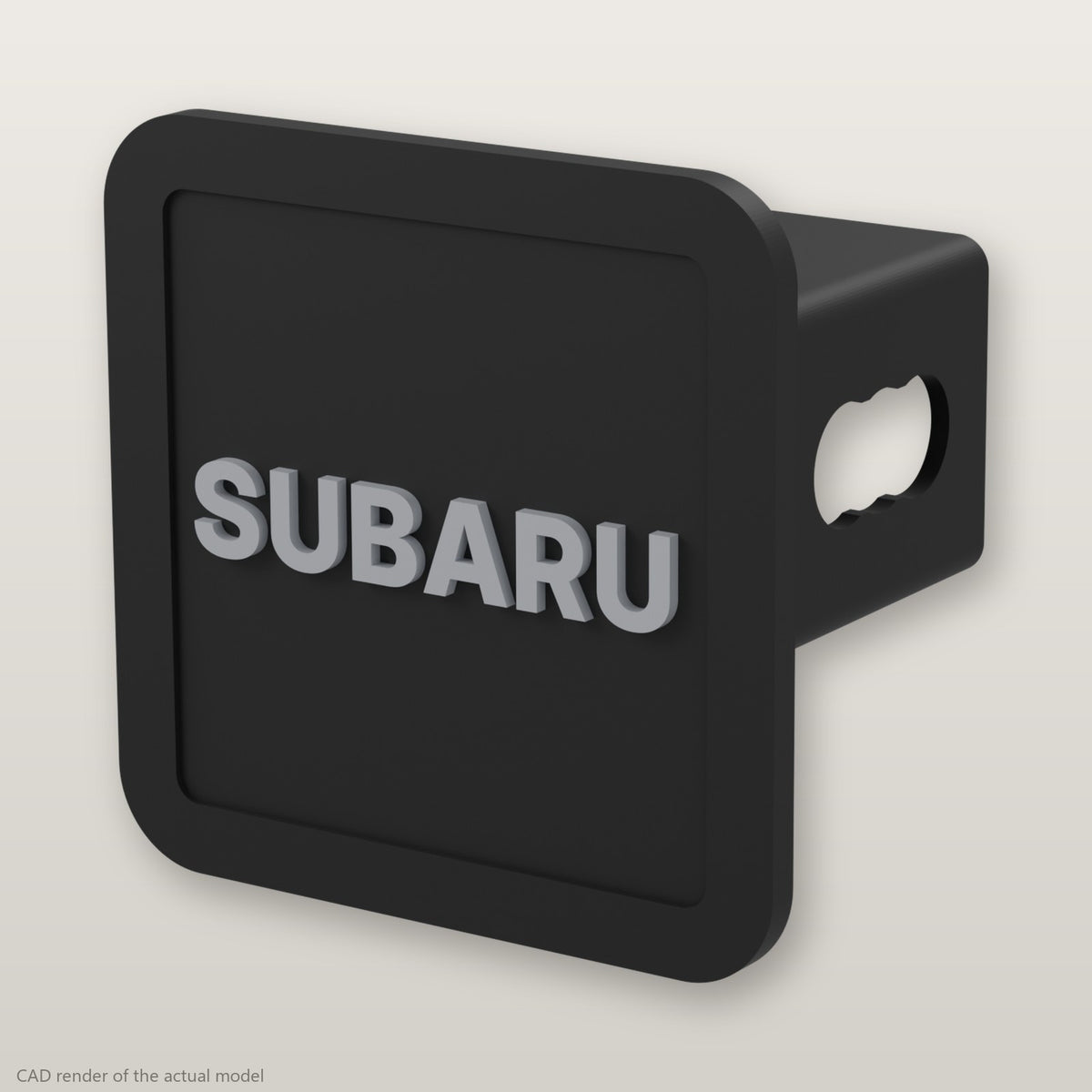 Subaru Trailer Hitch Cover 2 Inch 1.25 Inch Receiver Plug Raised Letters Black