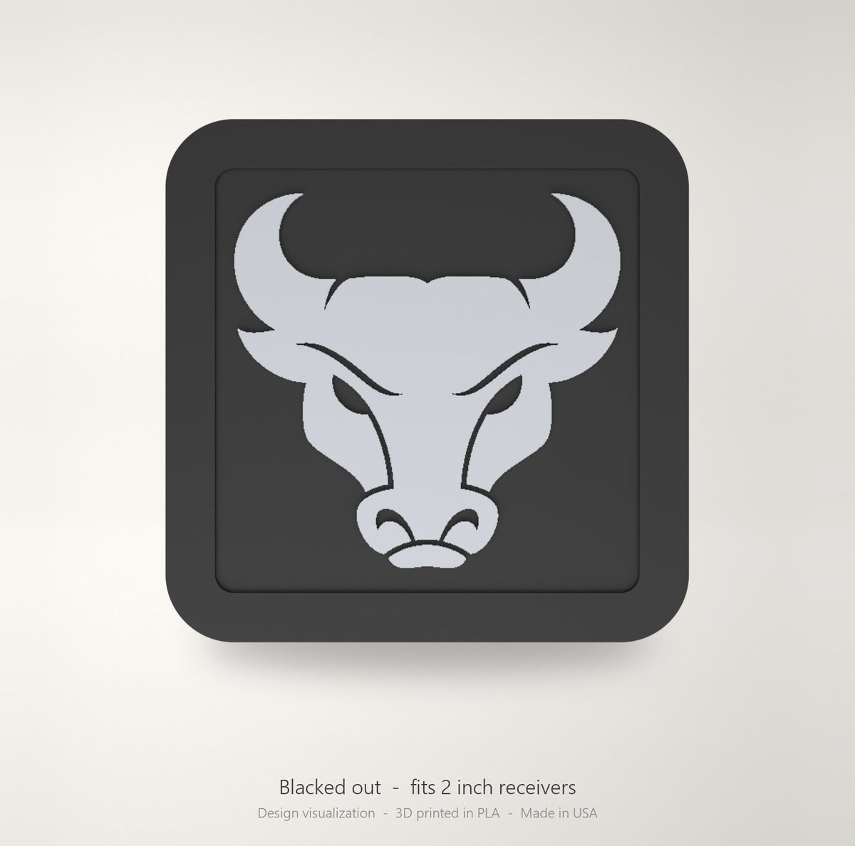 Buffalo Bulls Blackout Trailer Hitch Cover 2 Inch Receiver Black