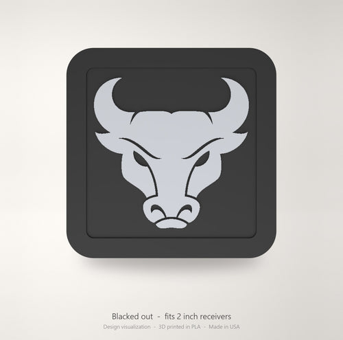 Buffalo Bulls Blackout Trailer Hitch Cover 2 Inch Receiver Black