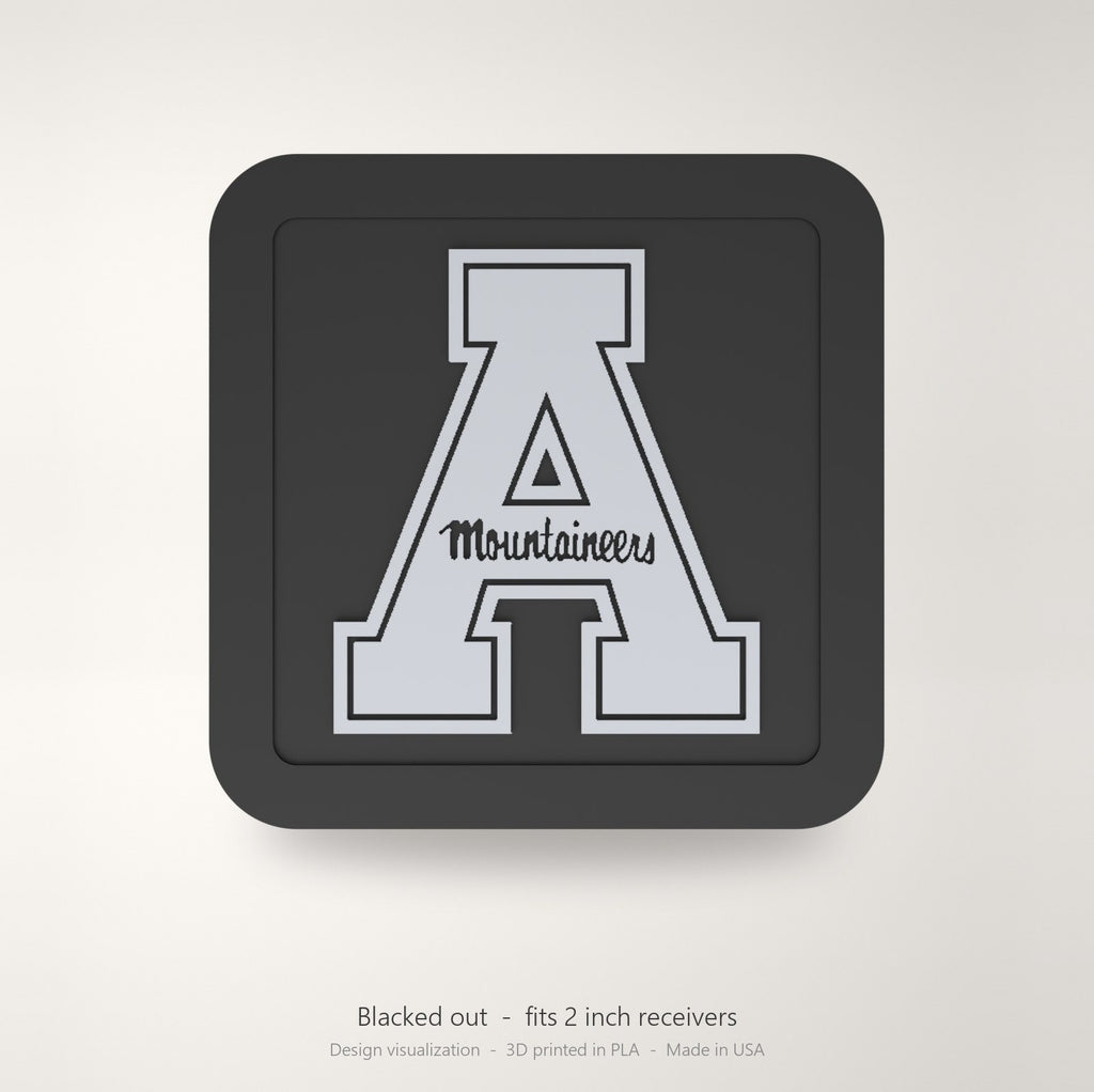 App State Mountaineers Blackout Trailer Hitch Cover 2 Inch Receiver