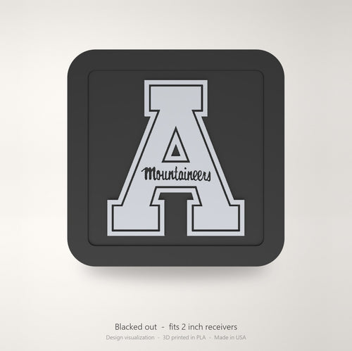 App State Mountaineers Blackout Trailer Hitch Cover 2 Inch Receiver