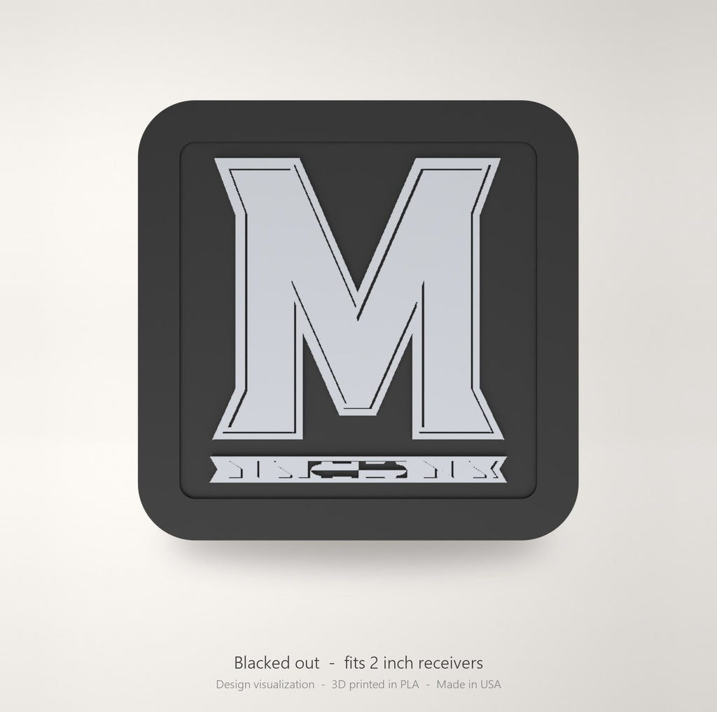 Maryland Terrapins Terps Blackout Trailer Hitch Cover 2 Inch Receiver Black