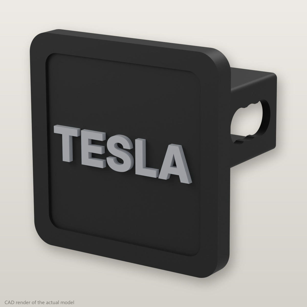 Tesla Trailer Hitch Cover 2 Inch 1.25 Inch Receiver Plug Raised Letters Blackout