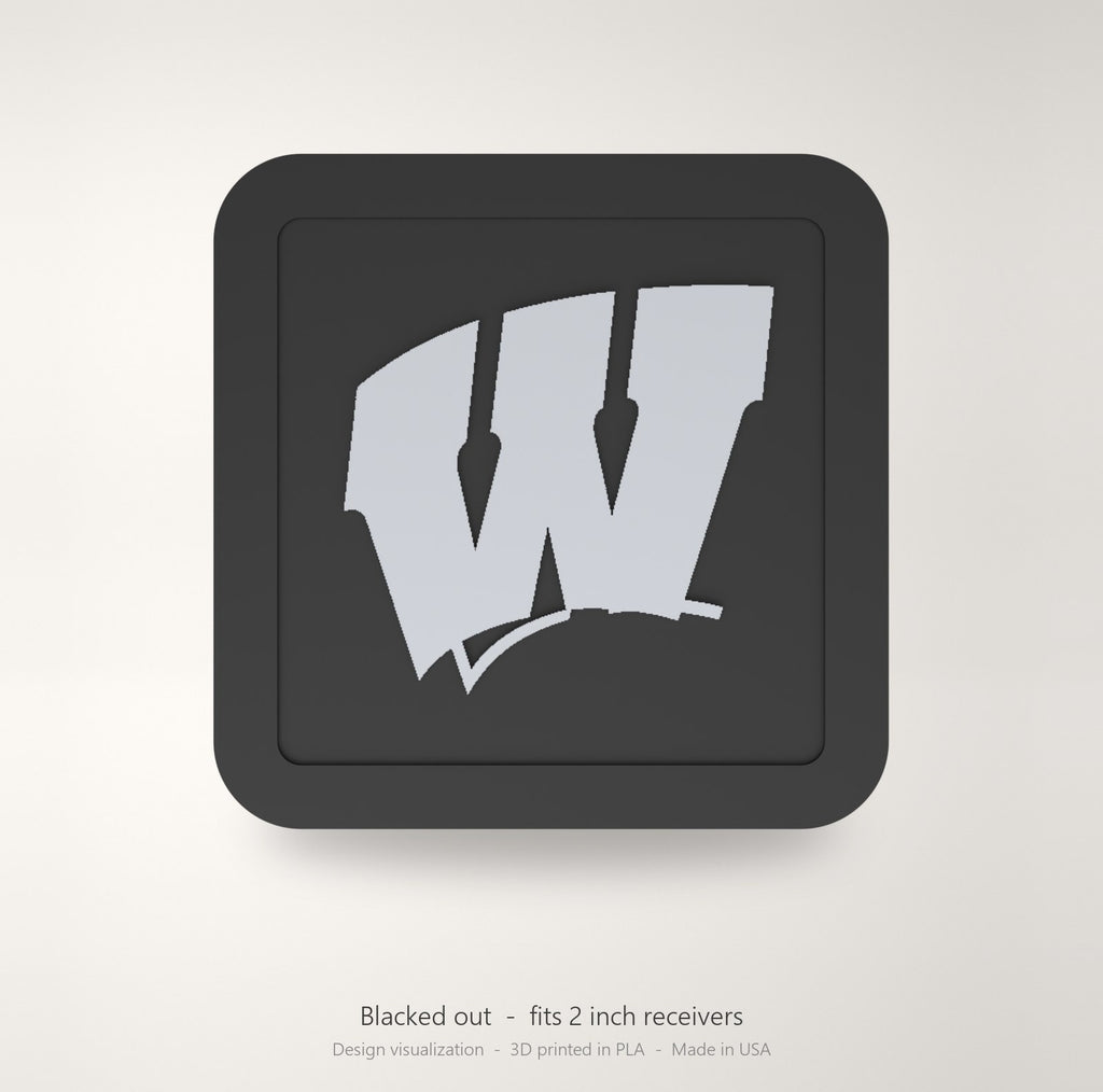 Wisconsin Badgers Blackout Trailer Hitch Cover 2 Inch Receiver Black