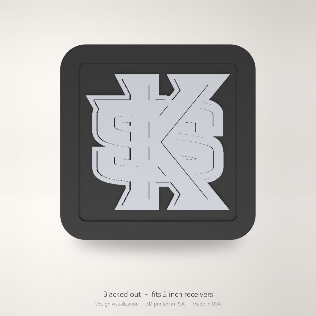 Kennesaw State Owls Blackout Trailer Hitch Cover 2 Inch Receiver Black