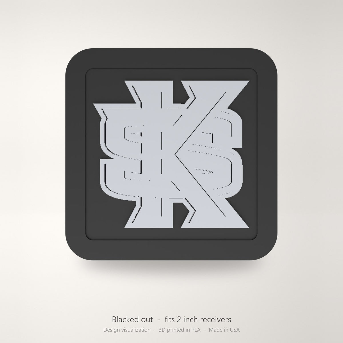 Kennesaw State Owls Blackout Trailer Hitch Cover 2 Inch Receiver Black