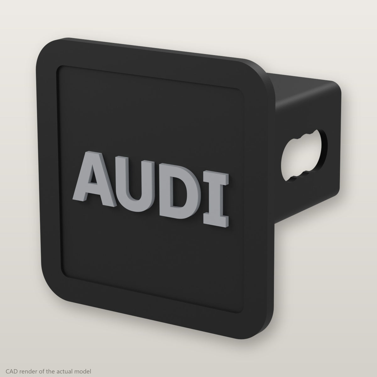 Audi Trailer Hitch Cover 2 Inch 1.25 Inch Receiver Plug Raised Letters Blackout