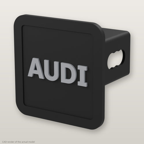 Audi Trailer Hitch Cover 2 Inch 1.25 Inch Receiver Plug Raised Letters Blackout