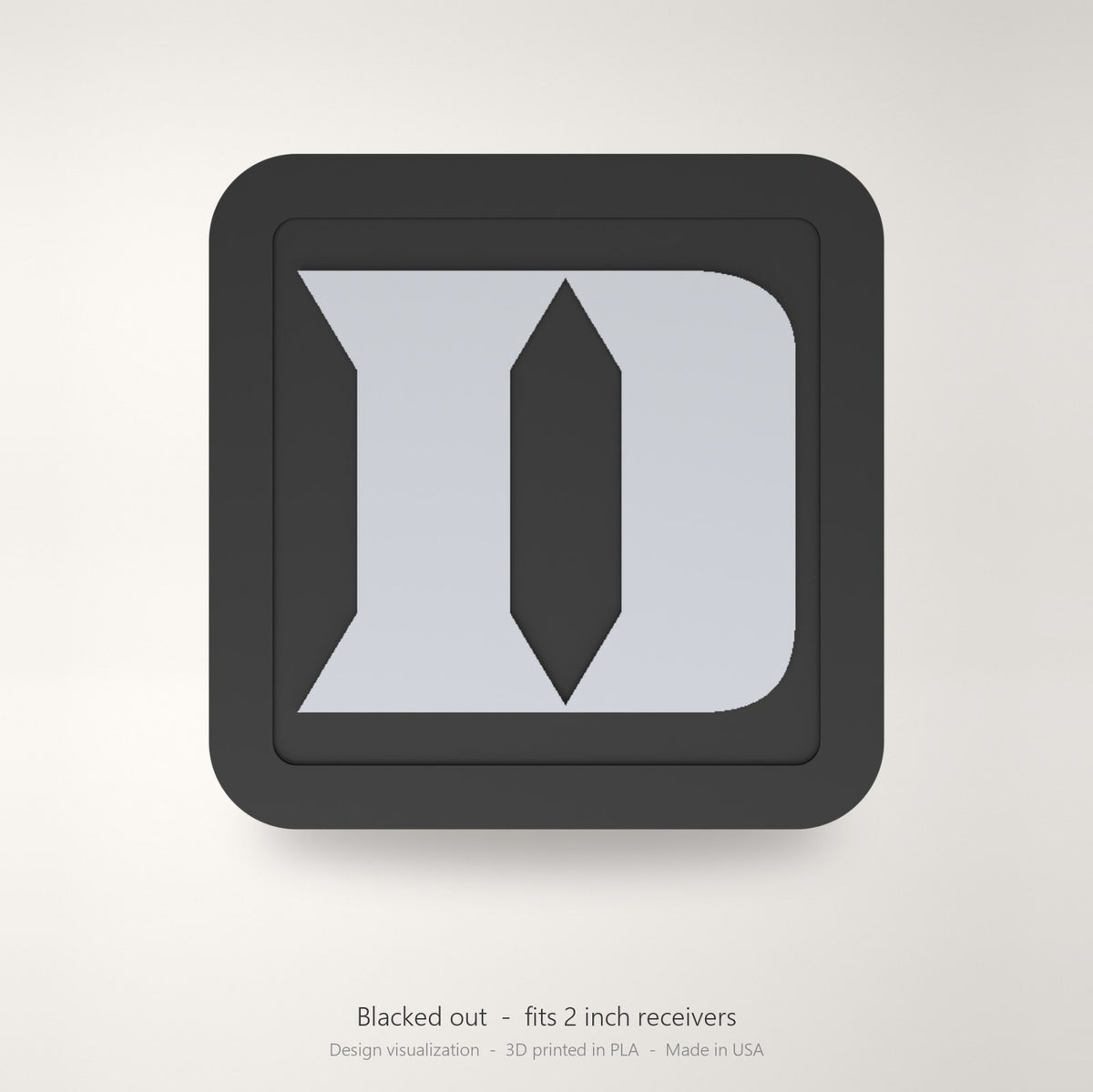Duke Blue Devils Blackout Trailer Hitch Cover 2 Inch Receiver Black