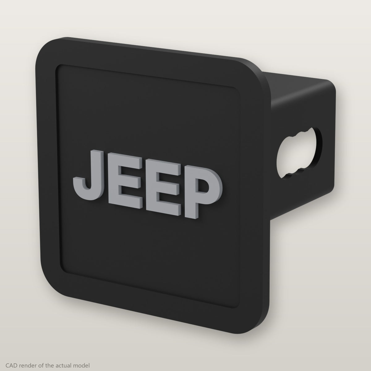 Jeep Trailer Hitch Cover 2 Inch 1.25 Inch Receiver Plug Raised Letters Blackout