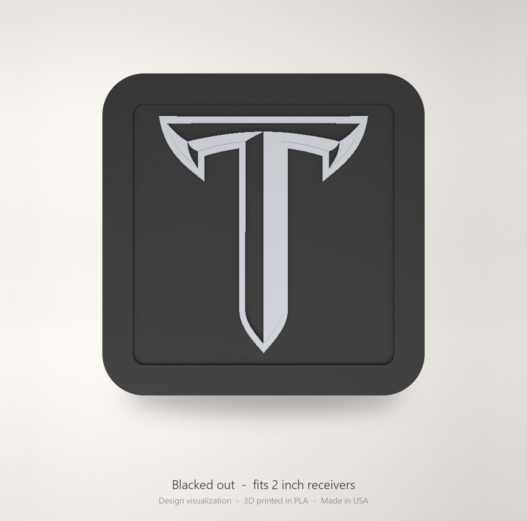 Troy Trojans Blackout Trailer Hitch Cover 2 Inch Receiver Black