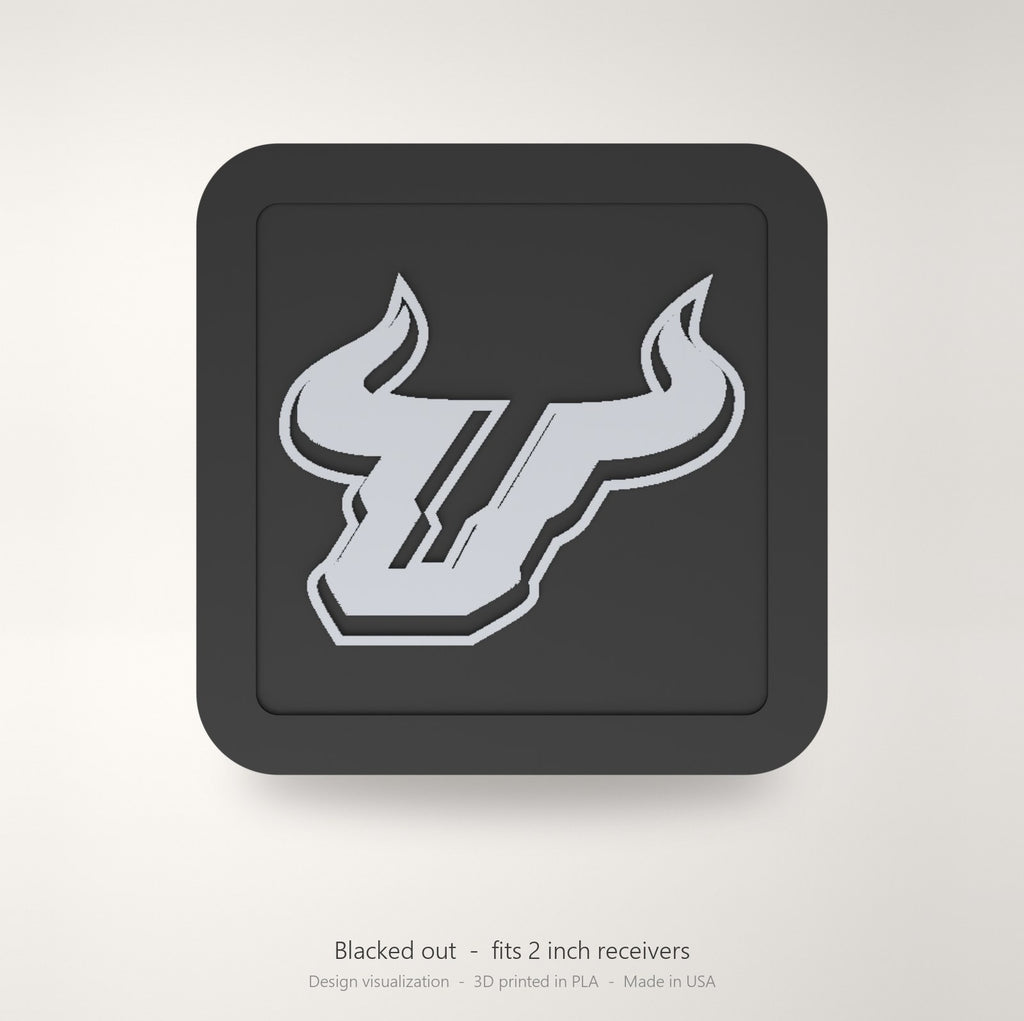 South Florida Bulls USF Blackout Trailer Hitch Cover 2 Inch Receiver Black