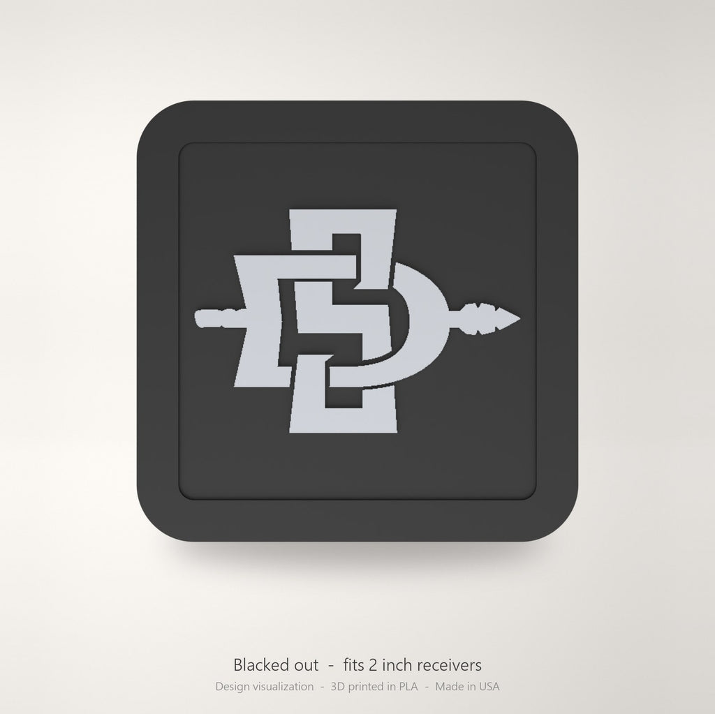 San Diego State Aztecs SDSU Blackout Trailer Hitch Cover 2 Inch Receiver