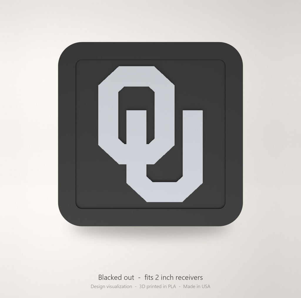 Oklahoma Sooners OU Blackout Trailer Hitch Cover 2 Inch Receiver Black