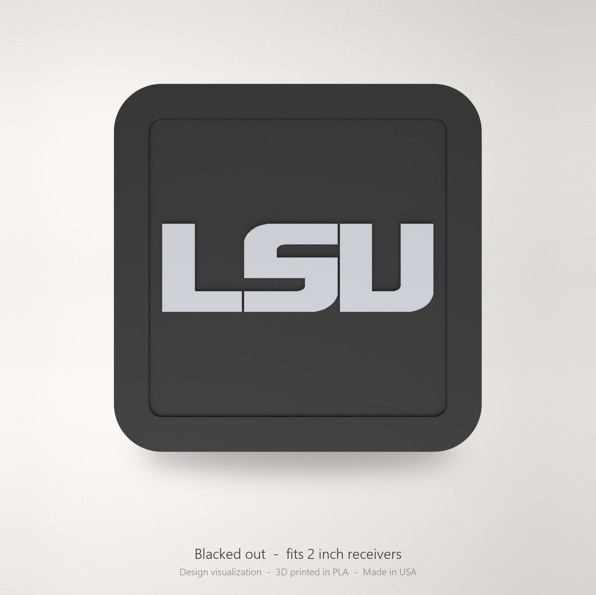 LSU Tigers Trailer Hitch Cover 2 Inch Receiver Blackout Oval