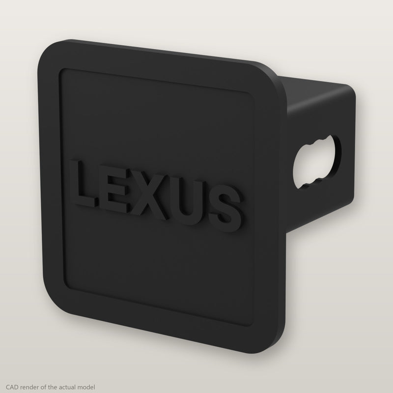 Lexus Trailer Hitch Cover 2 Inch 1.25 Inch Receiver Plug Raised Letters Blackout