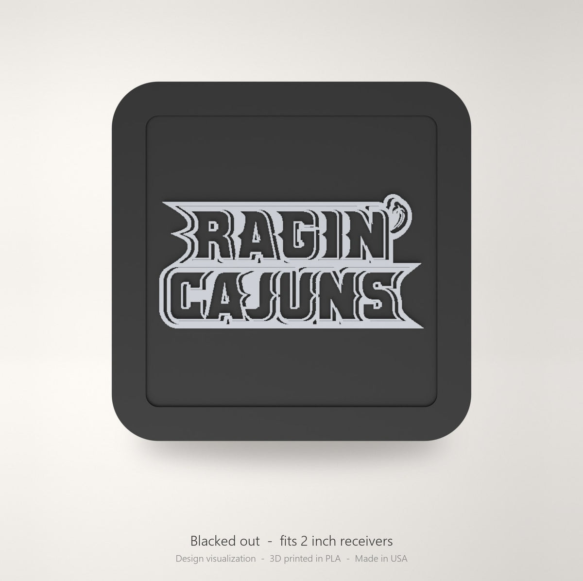 Louisiana Ragin Cajuns Blackout Trailer Hitch Cover 2 Inch Receiver