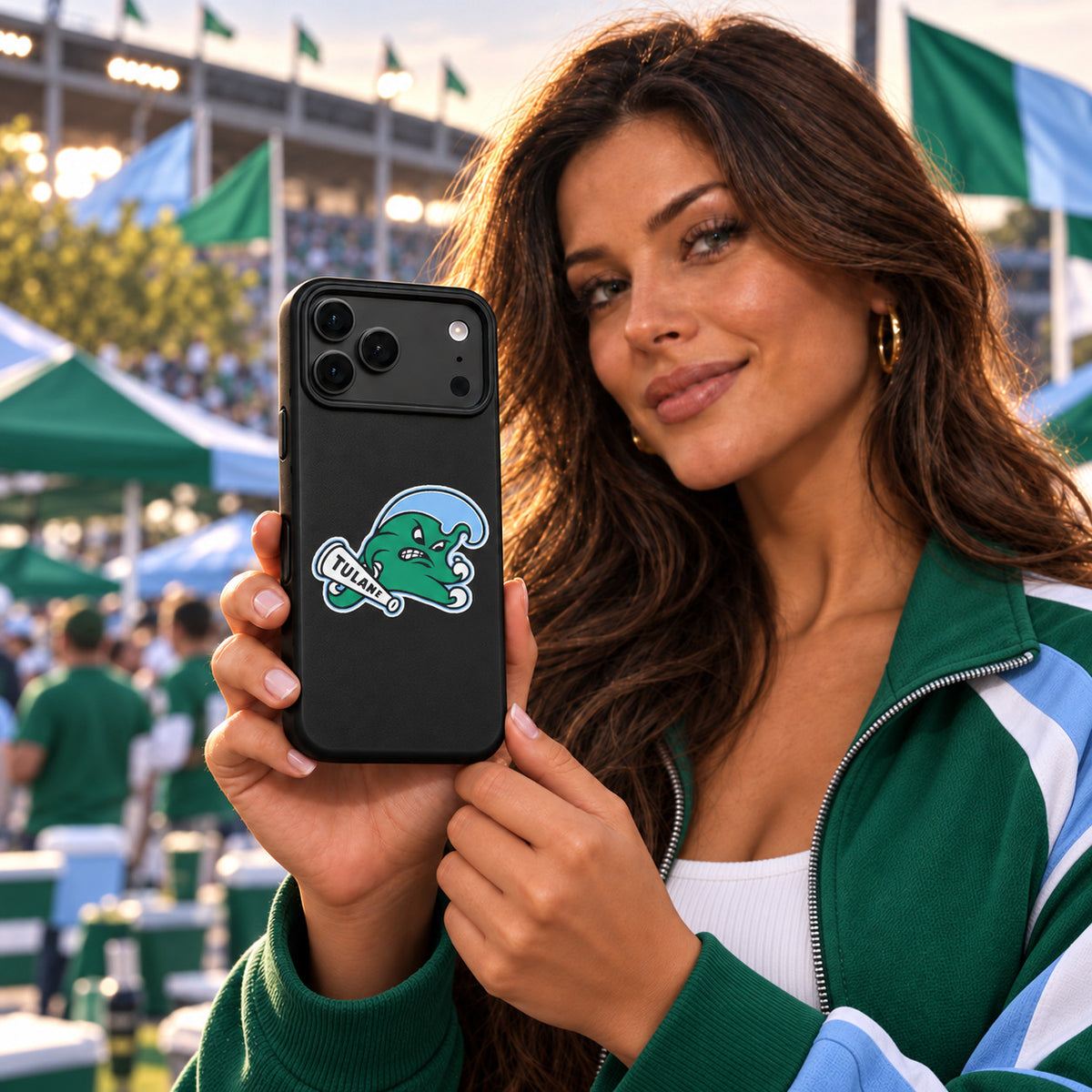 Tulane Green Wave Phone Case Cover iPhone 17 Pro Max Samsung Galaxy S26 Slim