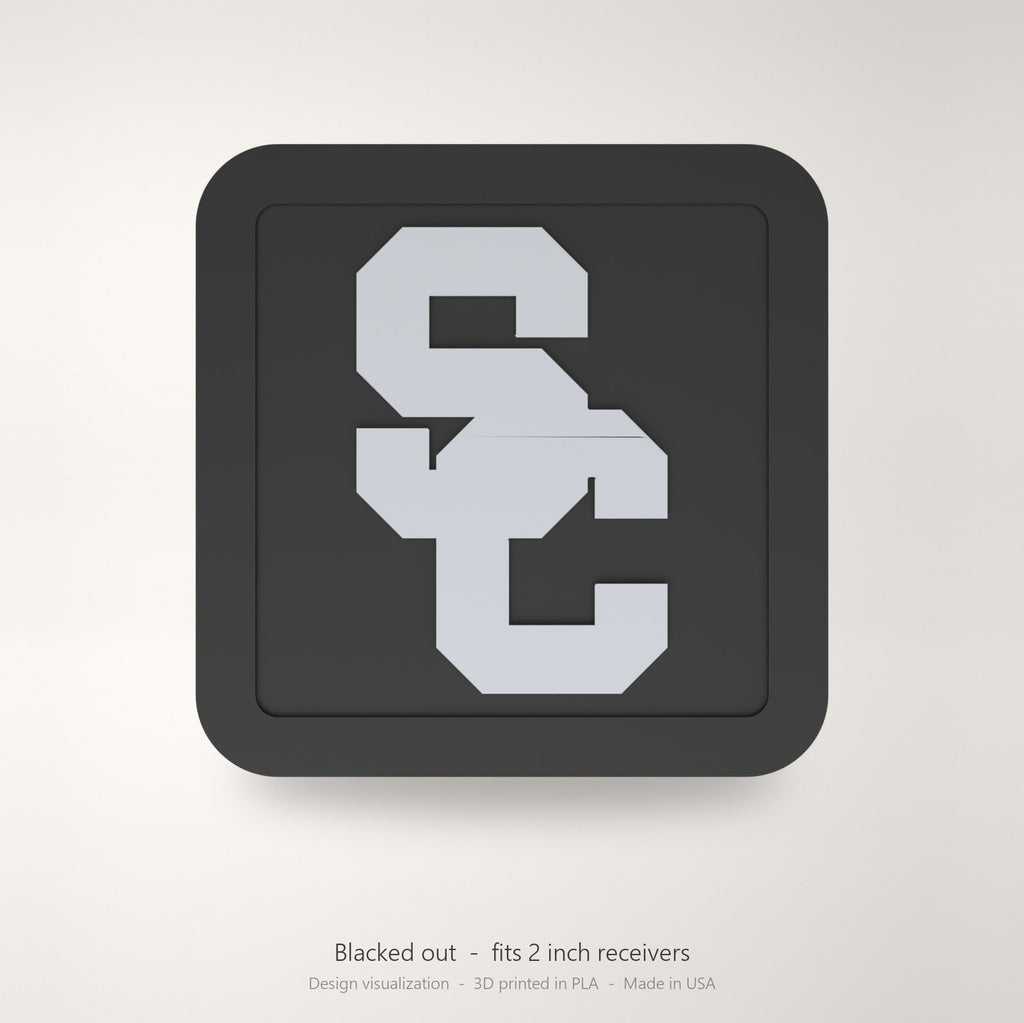 USC Trojans Blackout Trailer Hitch Cover 2 Inch Receiver Black