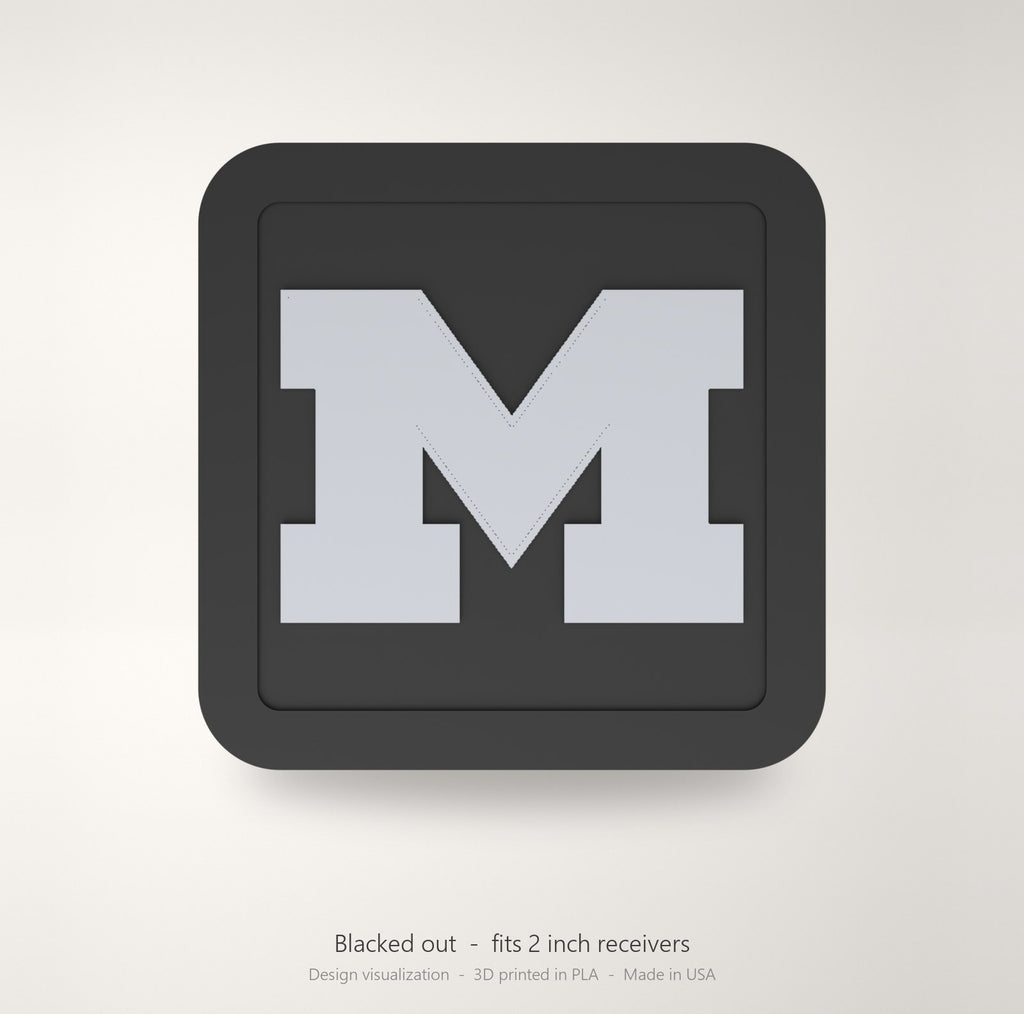 Michigan Wolverines Blackout Trailer Hitch Cover 2 Inch Receiver Black