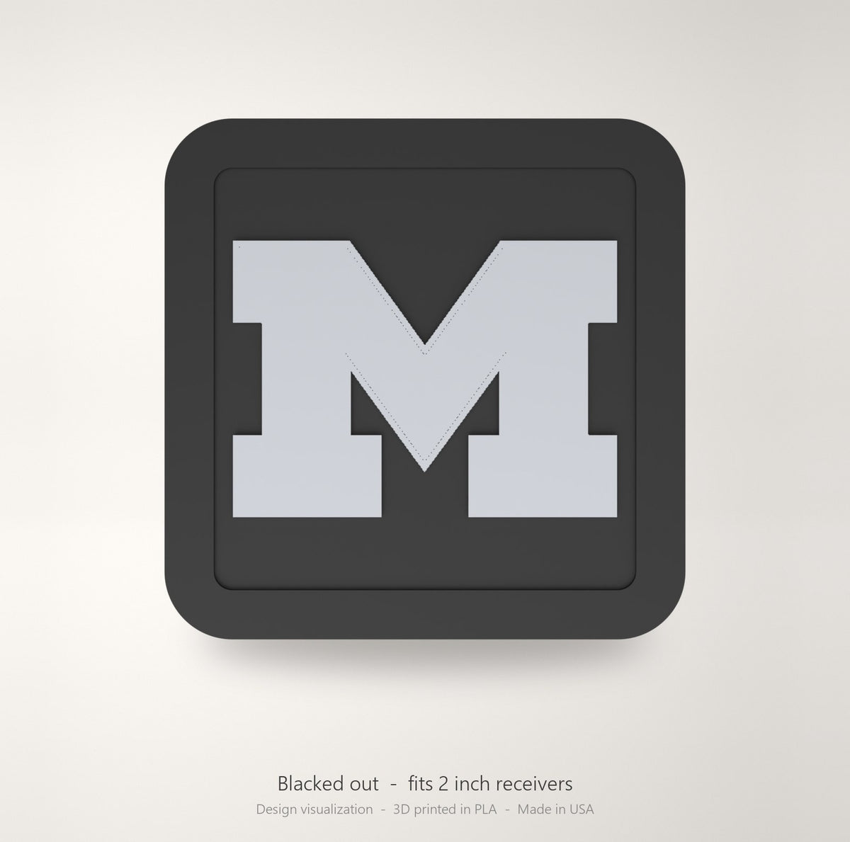 Michigan Wolverines Blackout Trailer Hitch Cover 2 Inch Receiver Black