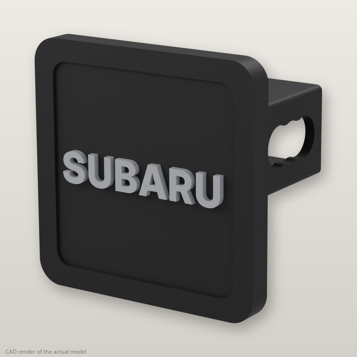 Subaru Trailer Hitch Cover 2 Inch 1.25 Inch Receiver Plug Raised Letters Black