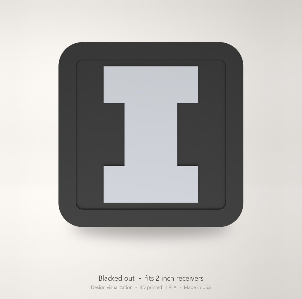 Illinois Fighting Illini Blackout Trailer Hitch Cover 2 Inch Receiver