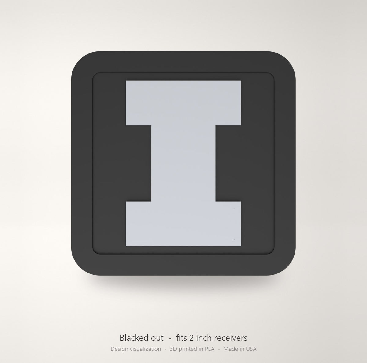 Illinois Fighting Illini Blackout Trailer Hitch Cover 2 Inch Receiver