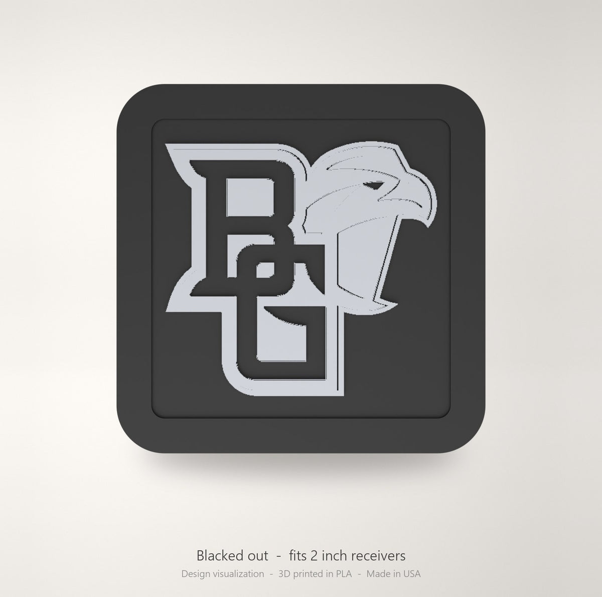 Bowling Green Falcons Blackout Trailer Hitch Cover 2 Inch Receiver