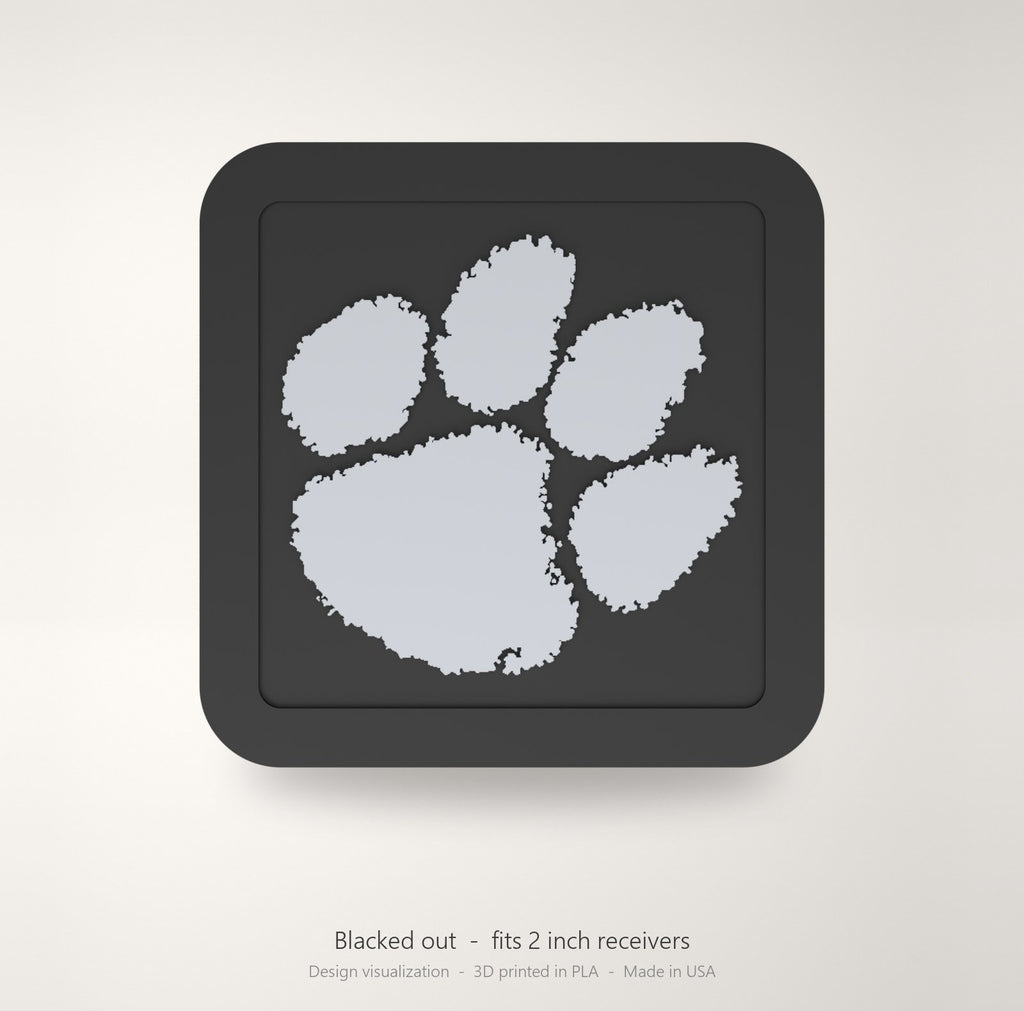 Clemson Tigers Trailer Hitch Cover 2 Inch Receiver Blackout Oval