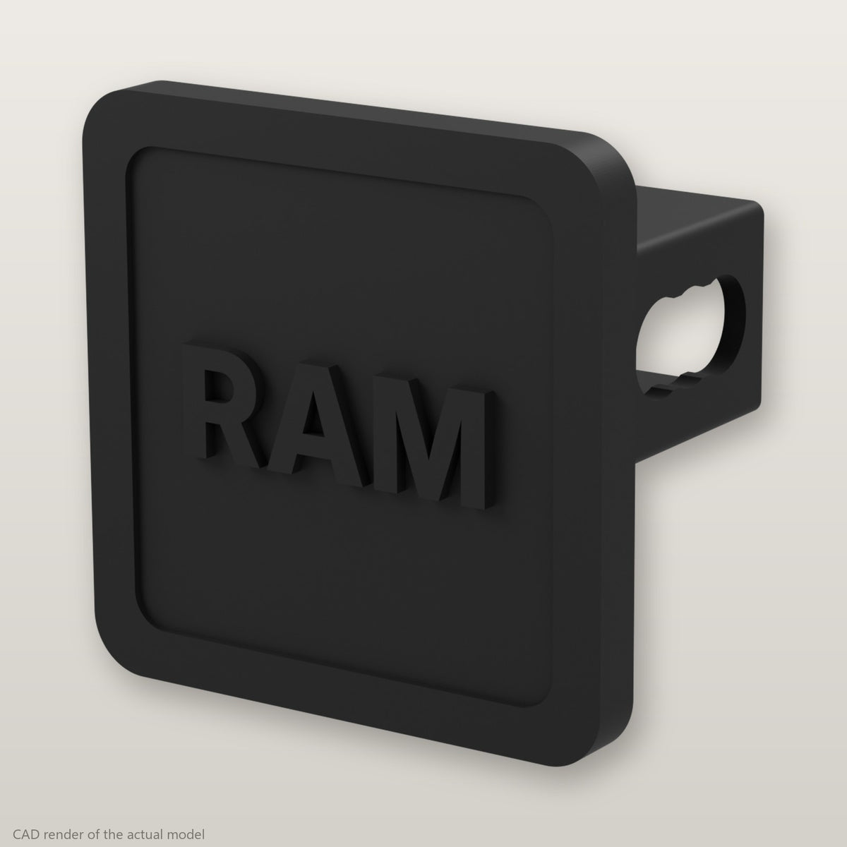 Ram Trailer Hitch Cover 2 Inch 1.25 Inch Receiver Plug Raised Letters Blackout