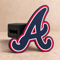Atlanta Braves A MLB Trailer Hitch Cover 2 Inch Receiver Navy Blue Red White