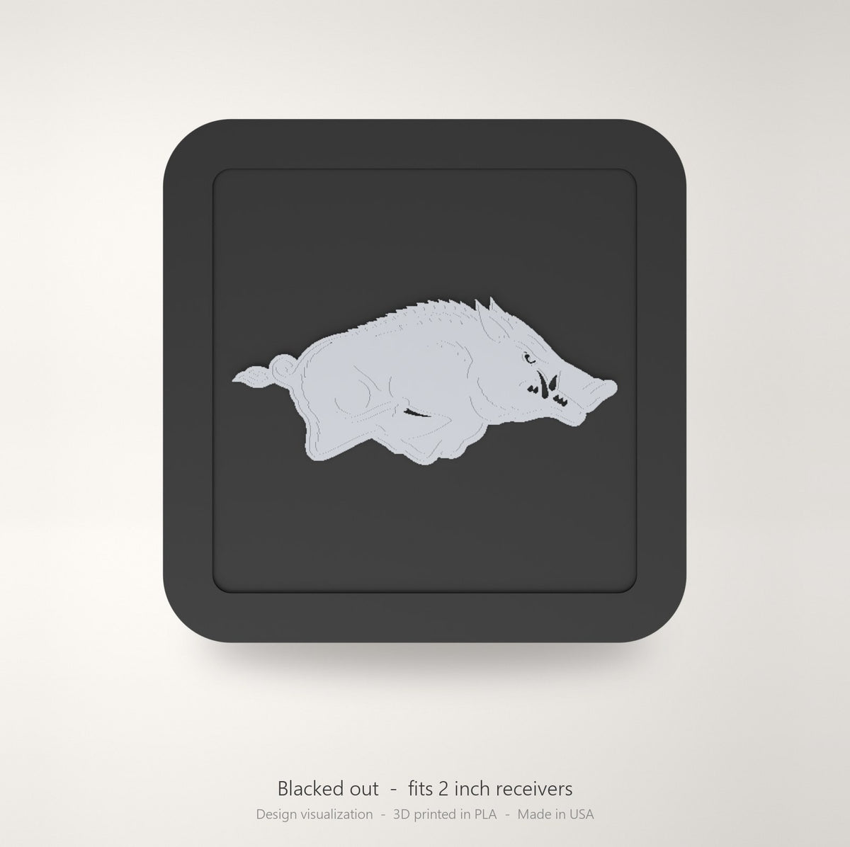 Arkansas Razorbacks Hogs Blackout Trailer Hitch Cover 2 Inch Receiver Black