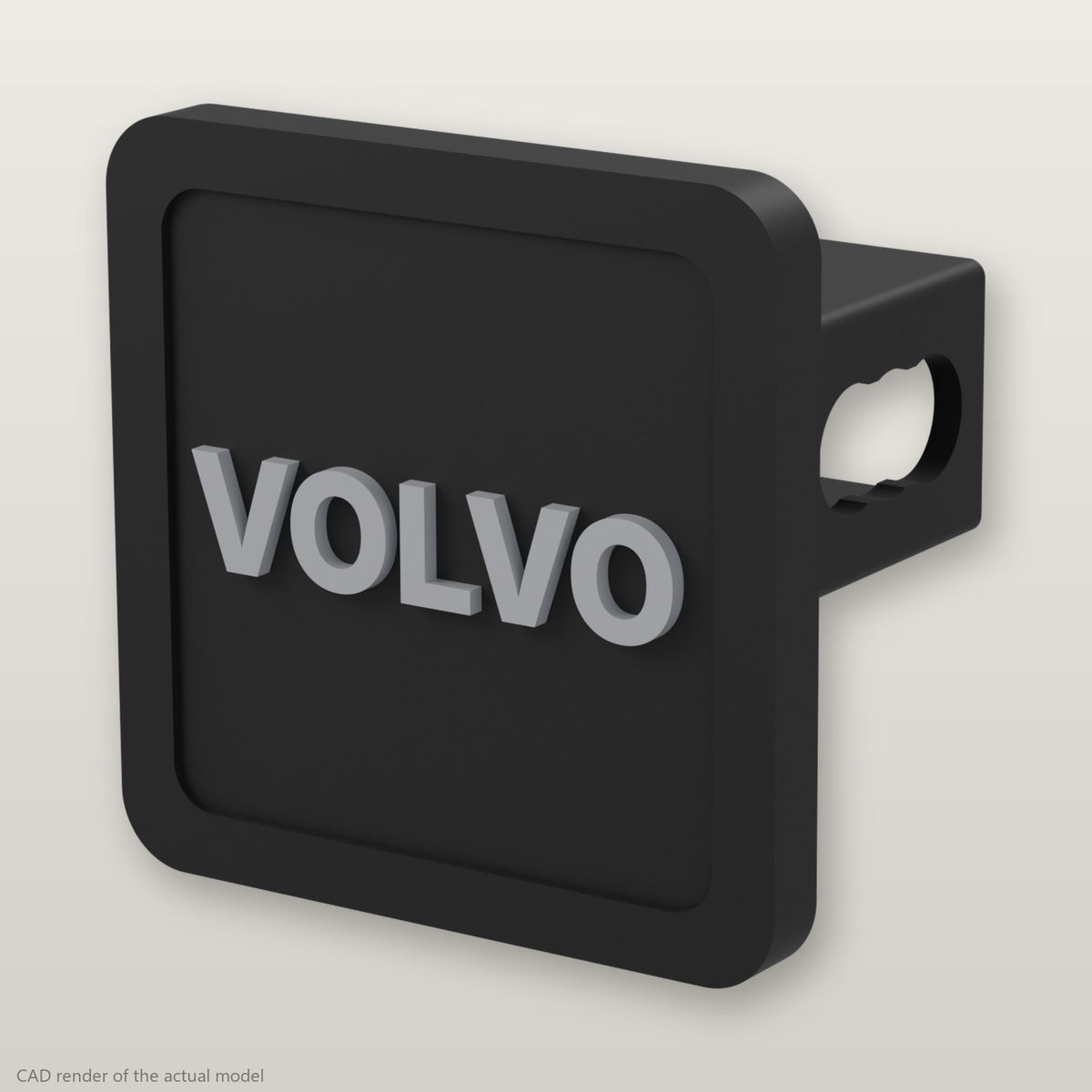 Volvo Trailer Hitch Cover 2 Inch 1.25 Inch Receiver Plug Raised Letters Blackout