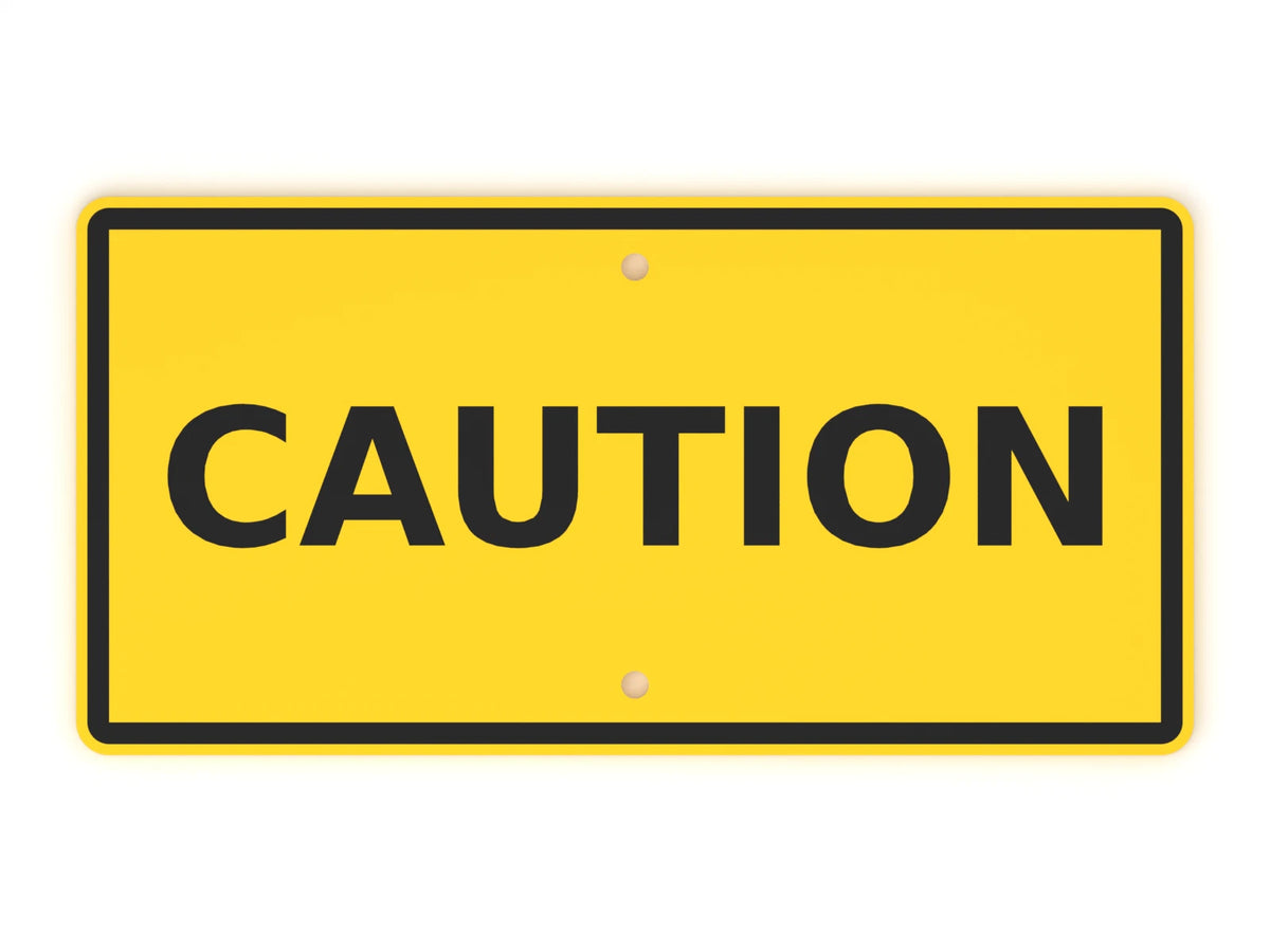 Caution Sign Yellow Black 8x4 Inch Garage Sign Man Cave Workshop Wall Decor