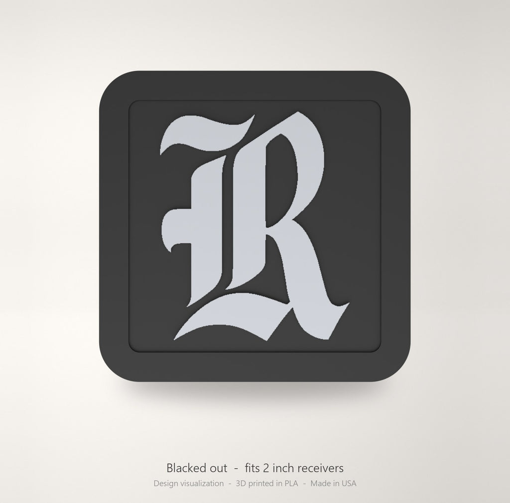 Rice Owls Blackout Trailer Hitch Cover 2 Inch Receiver Black Gray