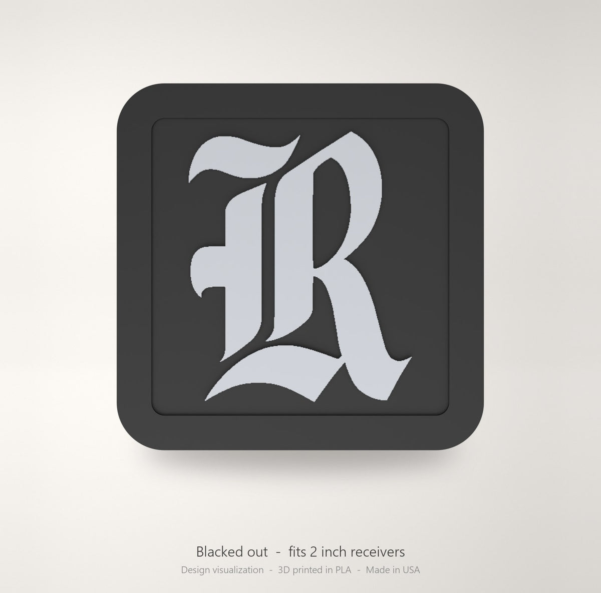 Rice Owls Blackout Trailer Hitch Cover 2 Inch Receiver Black Gray
