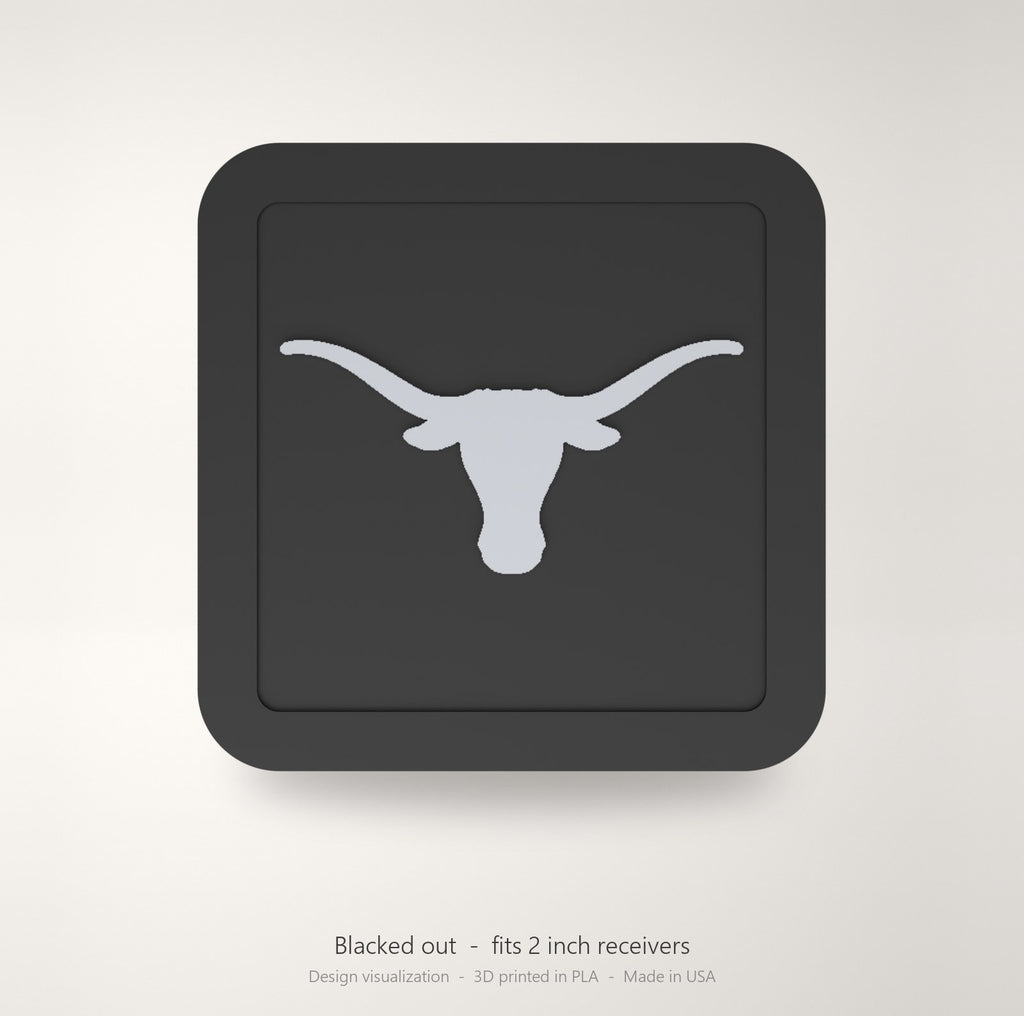 Texas Longhorns Blackout Trailer Hitch Cover 2 Inch Receiver Black