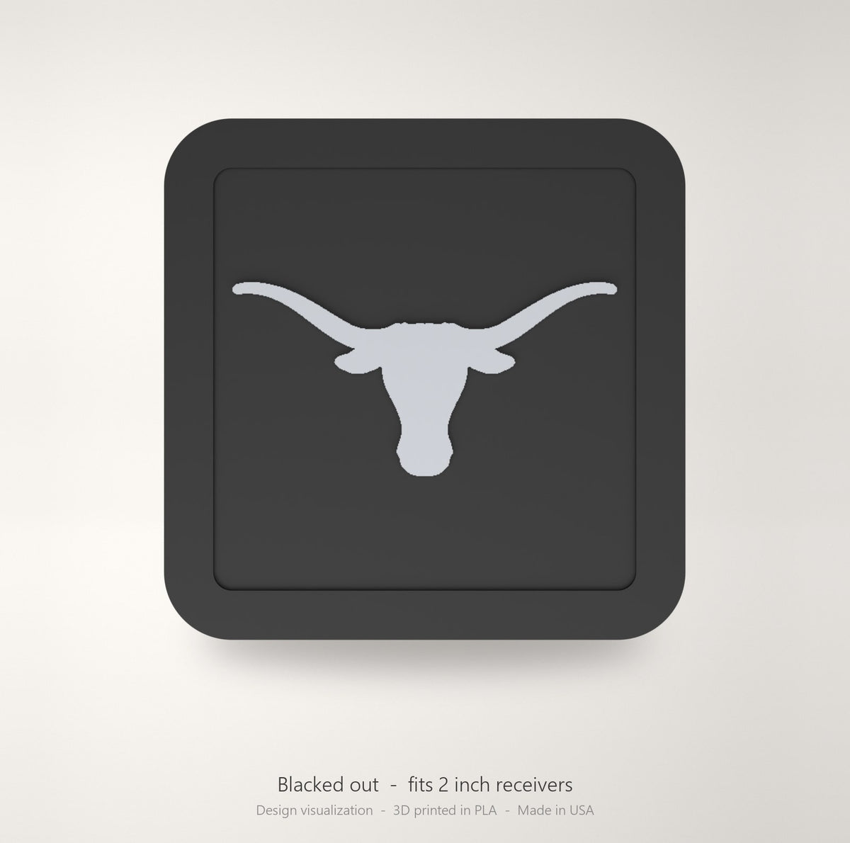 Texas Longhorns Blackout Trailer Hitch Cover 2 Inch Receiver Black