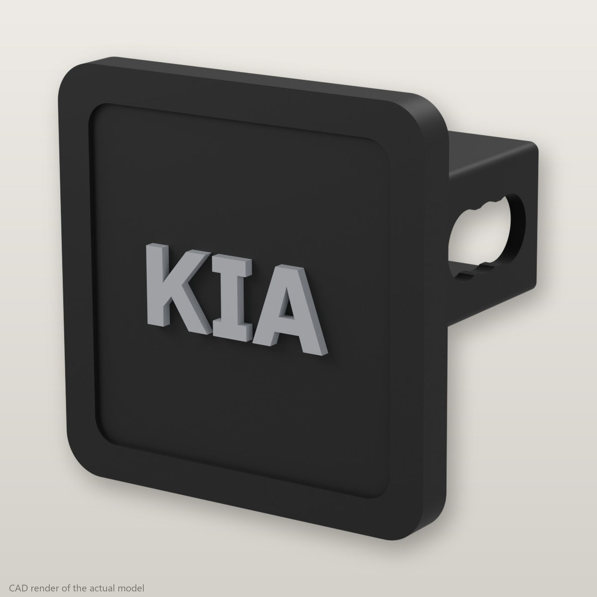 Kia Trailer Hitch Cover 2 Inch 1.25 Inch Receiver Plug Raised Letters Blackout