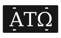 Alpha Tau Omega Greek Letters Car Tag 12x6 Black White License Plate