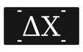 Delta Chi Greek Letters Car Tag 12x6 Black White License Plate