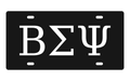 Beta Sigma Psi Greek Letters Car Tag 12x6 Black White License Plate