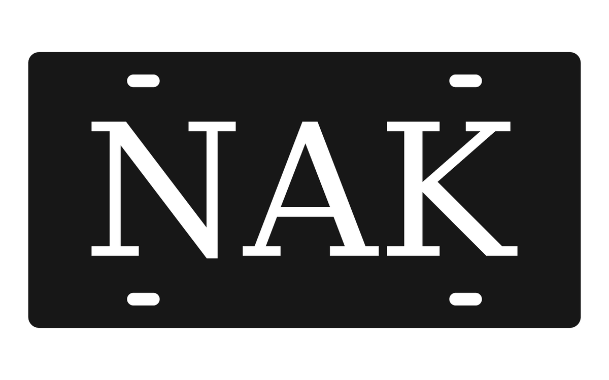 Nu Alpha Kappa Greek Letters Car Tag 12x6 Black White License Plate