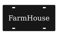 FarmHouse Fraternity Car Tag 12x6 Black White License Plate
